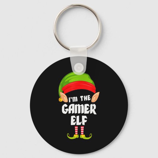 Funny Gamer Elf Matching Family Group Pj Christmas Schlüsselanhänger (Vorderseite)