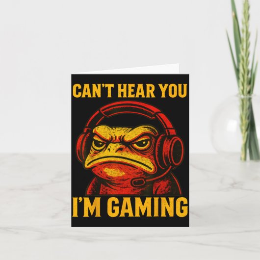 Funny Gamer Frog Men Women Boys Can't Hear You Vid Karte (Vorderseite)