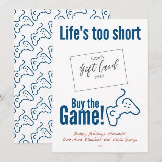 Funny Gamer Gift Card Holder (Vorne/Hinten)