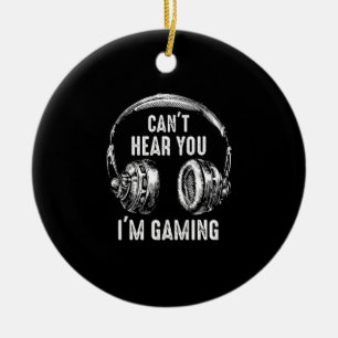 Funny Gamer Gift Headset Hört nicht, dass ich spi Keramik Ornament