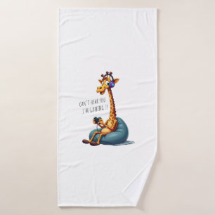 Funny Gamer Giraffe Gaming for Boys Men Video Game Badehandtuch