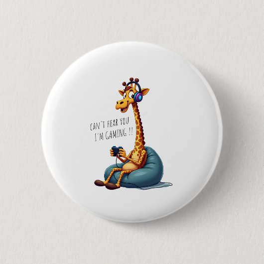Funny Gamer Giraffe Gaming for Boys Men Video Game Button (Vorderseite)