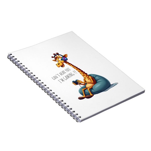 Funny Gamer Giraffe Gaming for Boys Men Video Game Notizblock (Rechte Seite)