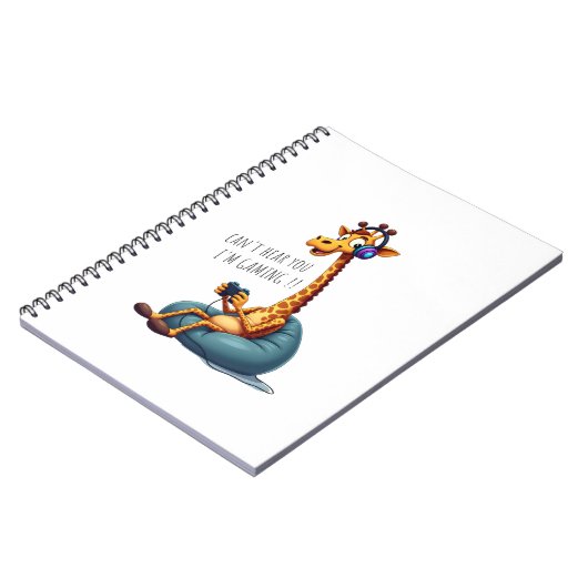 Funny Gamer Giraffe Gaming for Boys Men Video Game Notizblock (Linke Seite)