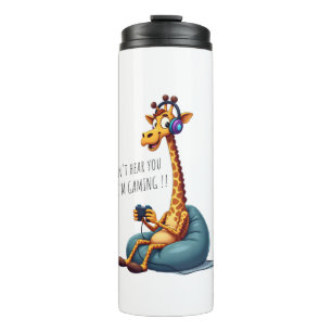 Funny Gamer Giraffe Gaming for Boys Men Video Game Thermosbecher