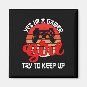 Funny Gamer Girl for Women Girl Kinder Spielvideo Magnet