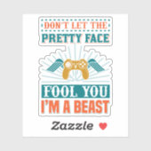 Funny Gamer Girl Wortart Aufkleber (Blatt)