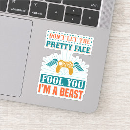 Funny Gamer Girl Wortart Aufkleber