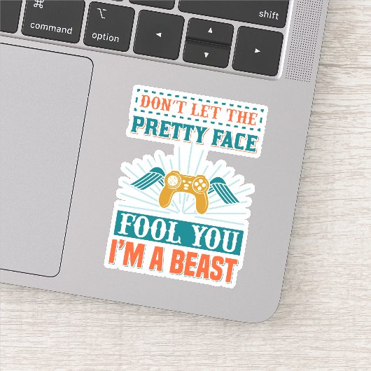 Funny Gamer Girl Wortart Aufkleber (Detail)