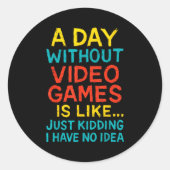 Funny Gamer Graphic Tee Men Boys Teens Video Gamin Runder Aufkleber (Vorderseite)