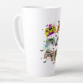 Funny Gamer Halloween Latte Tasse (Linke Ecke)
