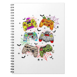 Funny Gamer Halloween Spiral Foto Notebook Notizblock