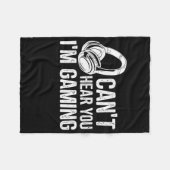 Funny Gamer Headset Hört nicht, dass ich spiele Fleecedecke (Vorderseite (Horizontal))