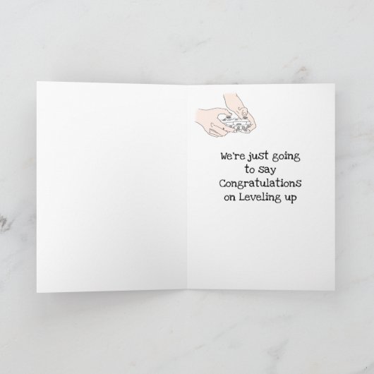 Funny Gamer Level Up Birthday Geek Spaß Karte (Innenseite)