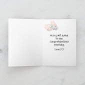 Funny Gamer Level Up Custom Age Birthday Karte (Innenseite)