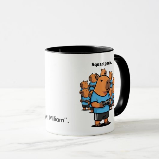 Funny Gamer Mug Capybara Squad – Pers Tasse (VorderseiteRechts)