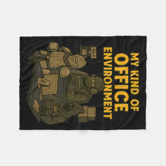 Funny Gamer Office Work Sarcasm Gamer Nerd Office  Fleecedecke (Vorderseite (Horizontal))