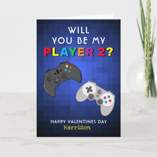 Funny Gamer Personalisierter Valentinstag Feiertagskarte (Vorderseite)