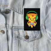 Funny Gamer Pizza Gaming Video Game Enthusiast Boy Button (Insitu)