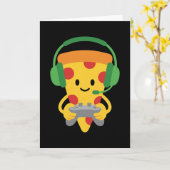 Funny Gamer Pizza Gaming Video Game Enthusiast Boy Karte (Gelbe Blume)