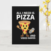 Funny Gamer Pizza Gaming Video Game Enthusiast Boy Karte (Gelbe Blume)