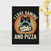 Funny Gamer Pizza Gaming Video Game Enthusiast Boy Karte (Gelbe Blume)