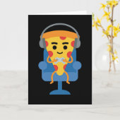 Funny Gamer Pizza Gaming Video Game Enthusiast Boy Karte (Gelbe Blume)