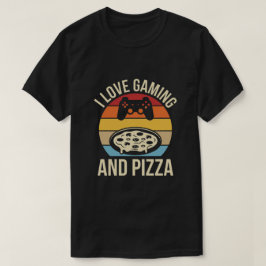 Funny Gamer Pizza Gaming Video Game Enthusiast Boy T-Shirt