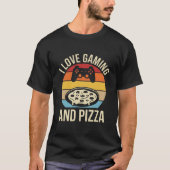 Funny Gamer Pizza Gaming Video Game Enthusiast Boy T-Shirt (Vorderseite)