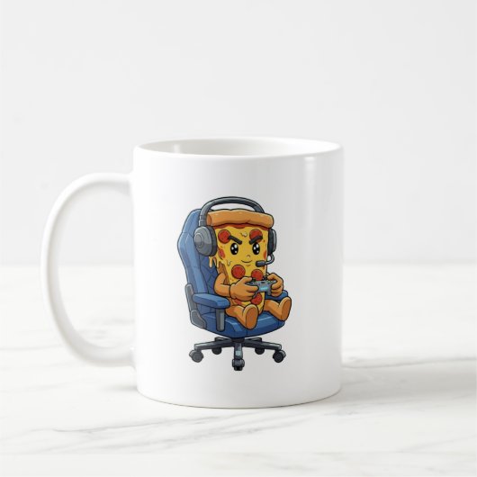 Funny Gamer Pizza Gaming Video Game Enthusiast, fu Kaffeetasse (Links)