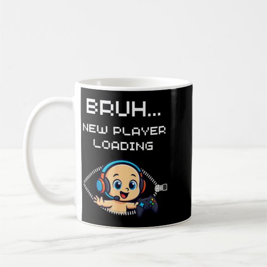 Funny Gamer Pregnancy Announcement – Bruh New Play Kaffeetasse (Links)