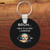 Funny Gamer Pregnancy Announcement – Bruh New Play Schlüsselanhänger (Vorderseite)