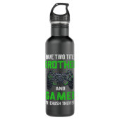 Funny Gamer Quote Video Games Gaming Boys Brother Edelstahlflasche (Vorderseite)