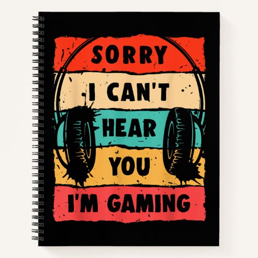 Funny Gamer Shirt für Teens Boys Men Video Gaming Notizblock (Vorderseite)