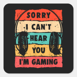 Funny Gamer Shirt für Teens Boys Men Video Gaming Quadratischer Aufkleber