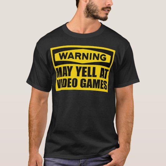 Funny Gamer Shirt Warning könnte bei Videospielen  (Vorderseite)