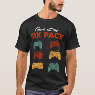 Funny Gamer Six Pack Controller Retro Video Game T-Shirt