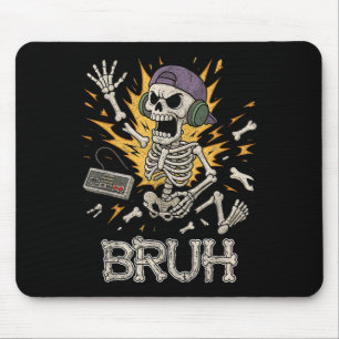 Funny Gamer Skeleton Gamer Teen Boys Video Gaming Mousepad
