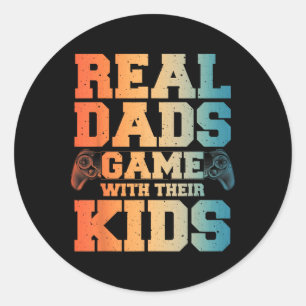 Funny Gamer Vater Art für Gaming Vater Daddy Men G Runder Aufkleber