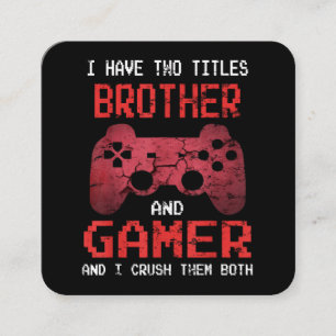 Funny Gamer Vintage Videospiele für Boys Brother Quadratische Visitenkarte