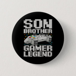 Funny Gamer Vintage Videospiele für Boys Brother S Button