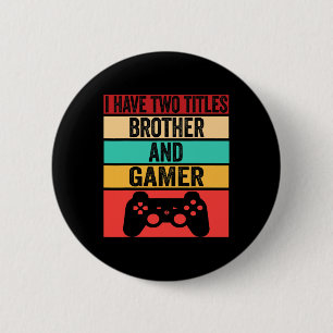 Funny Gamer Vintage Videospiele für Boys Brother S Button