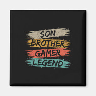 Funny Gamer Vintage Videospiele für Boys Brother S Magnet