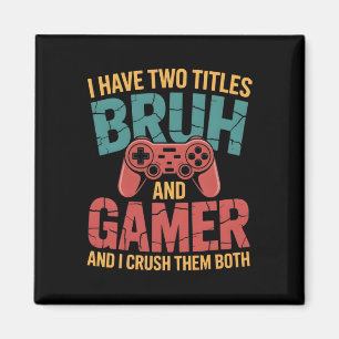 Funny Gamer Vintage Videospiele für Boys Brother S Magnet