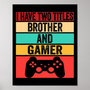 Funny Gamer Vintage Videospiele für Boys Brother S Poster