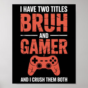 Funny Gamer Vintage Videospiele für Boys Brother S Poster