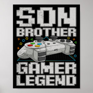 Funny Gamer Vintage Videospiele für Boys Brother S Poster
