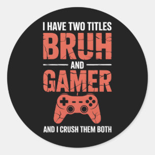 Funny Gamer Vintage Videospiele für Boys Brother S Runder Aufkleber