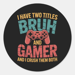 Funny Gamer Vintage Videospiele für Boys Brother S Runder Aufkleber