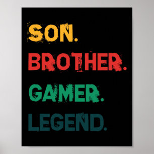 Funny Gamer Vintage Videospiele für Boys Son Broth Poster